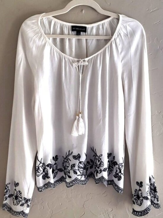 My Michelle Tops - Boho Peasant Blouse
